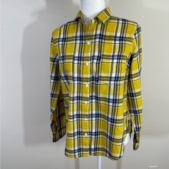 Old Navy sz sm shirt classic style brushed cotton button down plaid - Picture 1 of 11